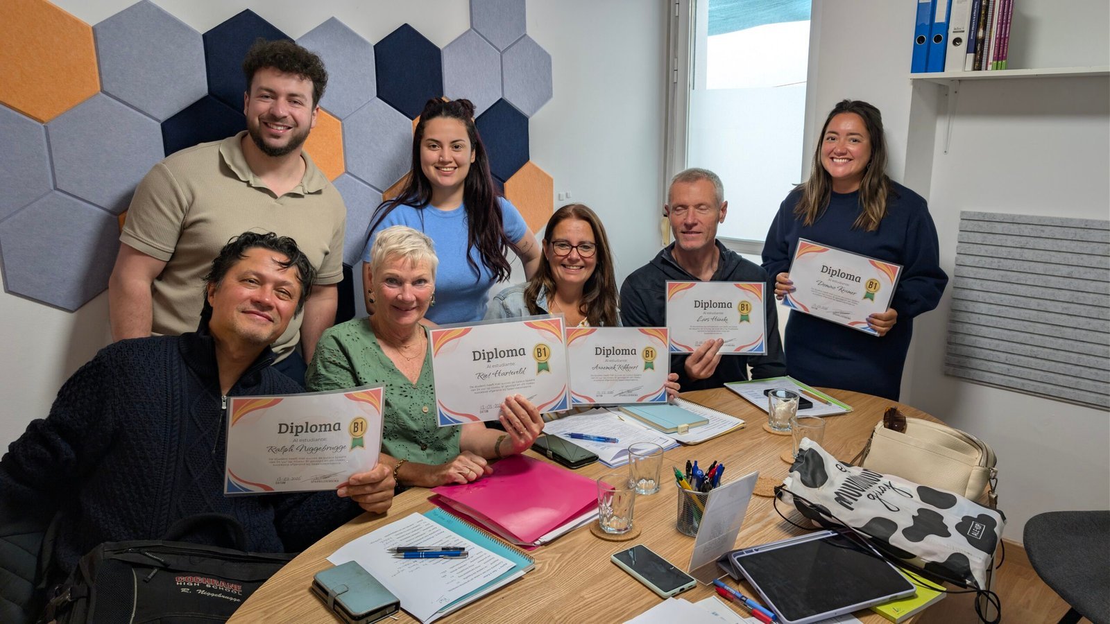 Group lesson diploma ceremony