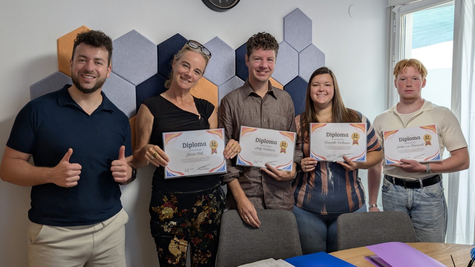 Group lesson diploma ceremony